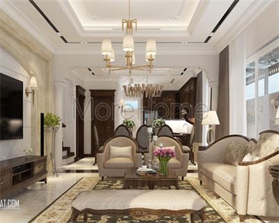 TRẦN THẠCH CAO PHÒNG KHÁCH BIỆT THỰ CAO CẤP FLC THANH HÓA