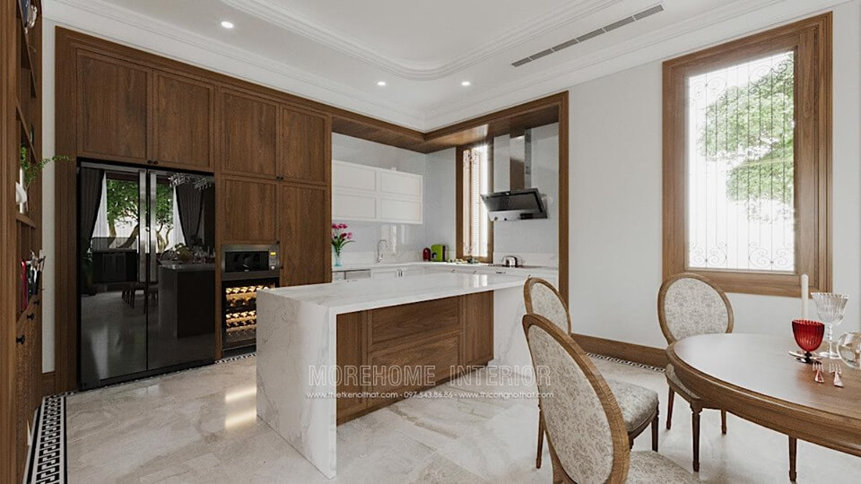 Mẫu thiết kế nội thất phòng bếp hiện đại cao cấp cho nhà biệt thự Thiết kế nội thất phòng bếp